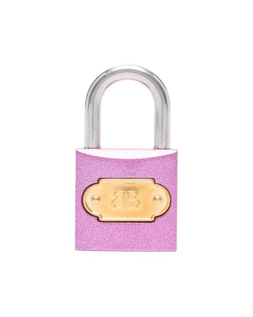 Balenciaga Pink Logo Charm Keyring