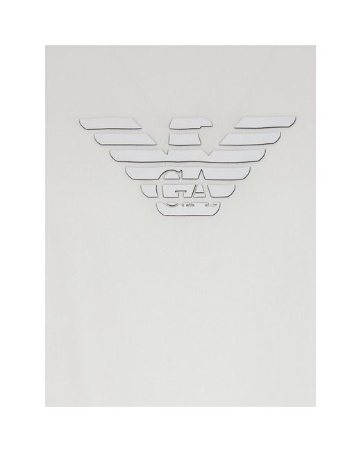 Emporio Armani White Logo-Patch T-Shirt for men