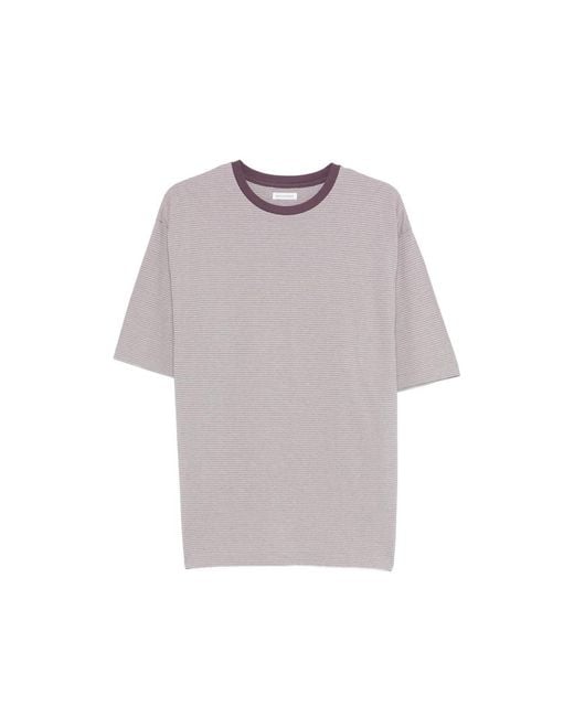 Kaptain Sunshine Purple Striped Crew-Neck T-Shirt for men