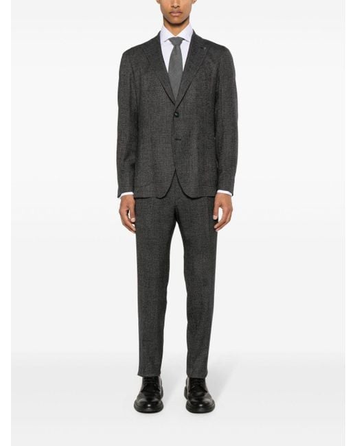 Tagliatore Gray Patterned-Jacquard Suit for men