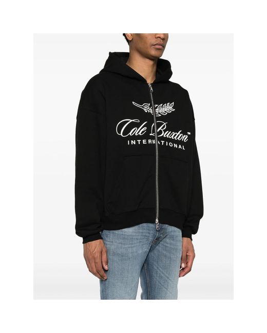 Cole Buxton Black International Logo-Print Hoodie for men