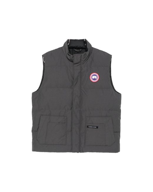Canada Goose Gray Quilted Logo-Patch Gilet for men
