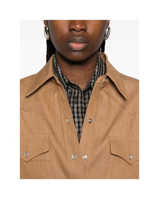 A.P.C. Brown A. P.C. Chest-Pocket Buttoned Shirt
