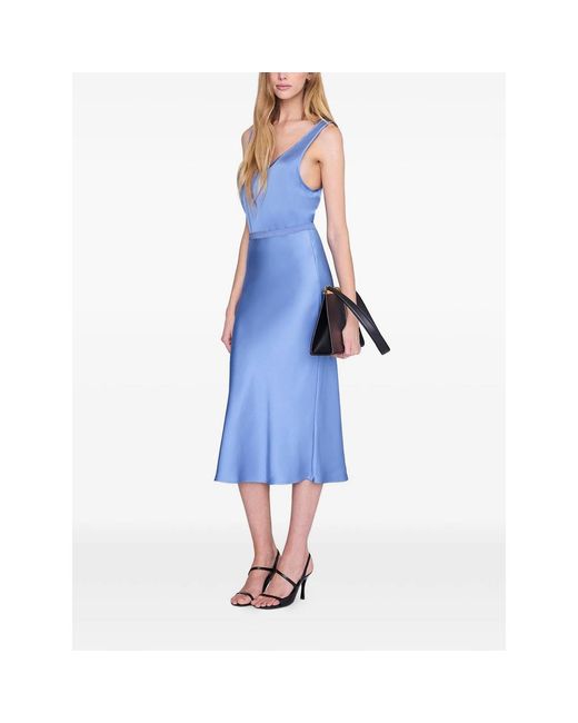 Anine Bing Blue Bar Silk Skirt