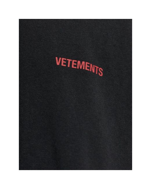 Vetements Black Logo-Print T-Shirt for men