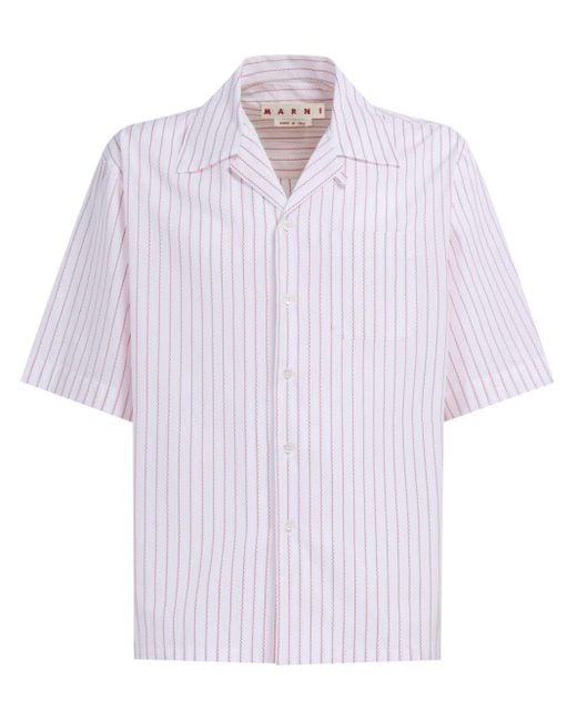 Marni Purple Scallop-Print Cotton Shirt for men