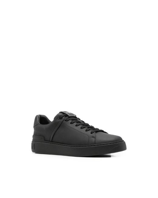 Balmain Black Sneakers Calf Leather for men