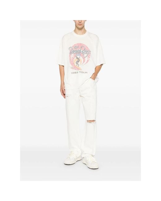 Represent White Heaton Distressed Straight-Leg Jeans for men