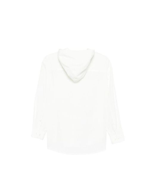 DUNST White Hooded Shirt for men