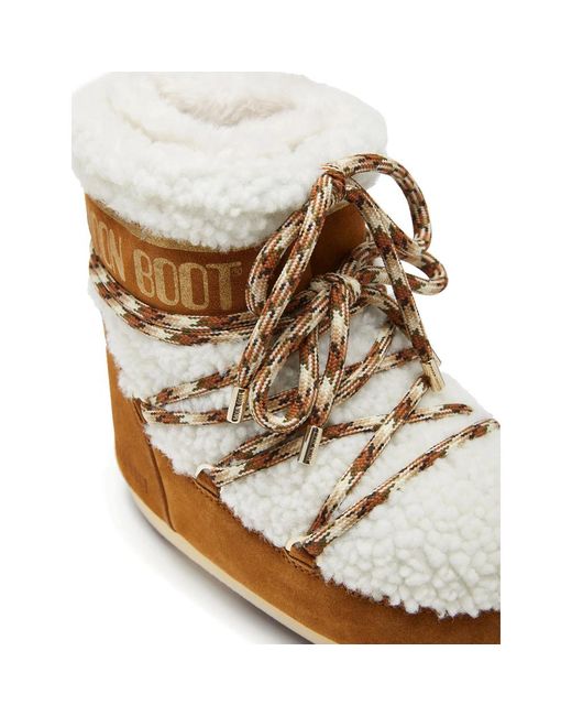 Moon Boot Brown Icon Low Shearling Boots