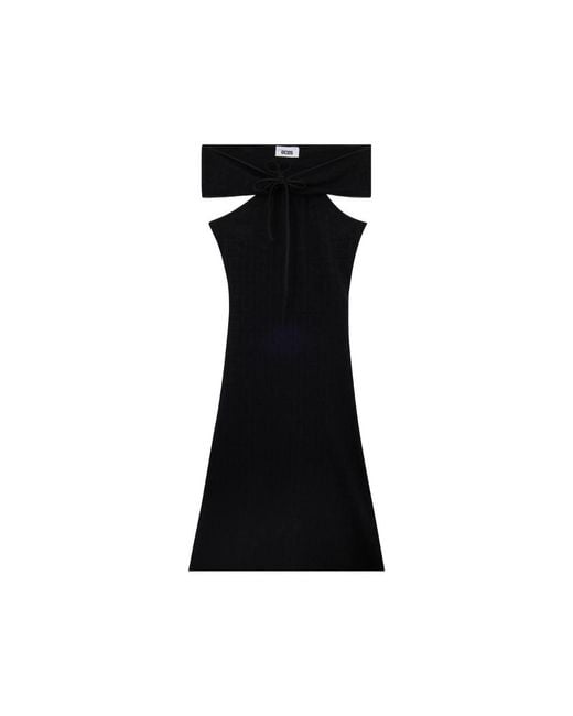 Gcds Black Dress Halterneck Cut-Out