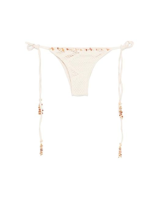 PATBO White Beachwear With Beaded Embellishment