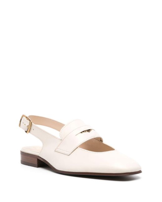 Tod's Natural Slingback Leather Loafers