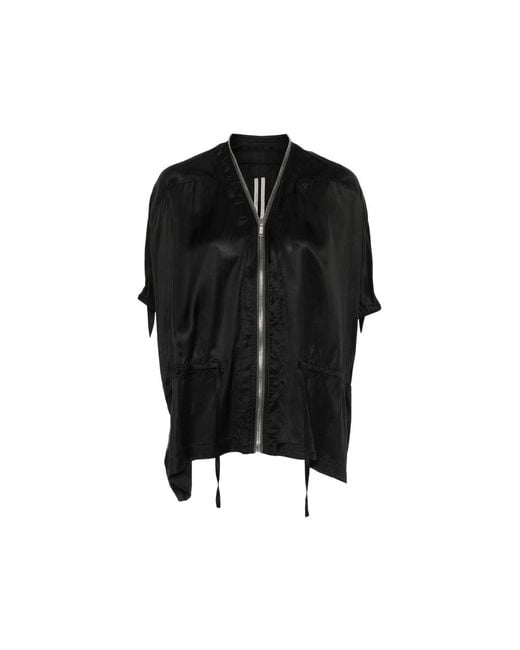 Rick Owens Black Zip-Up Cape