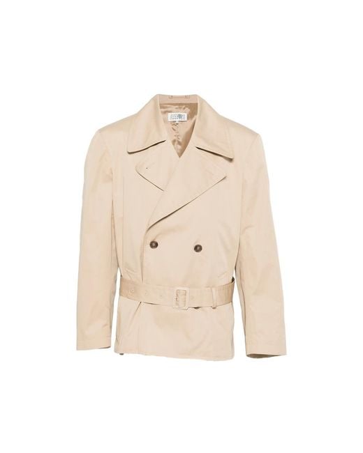 MM6 by Maison Margiela Natural Double-Breasted Belted Jacket for men