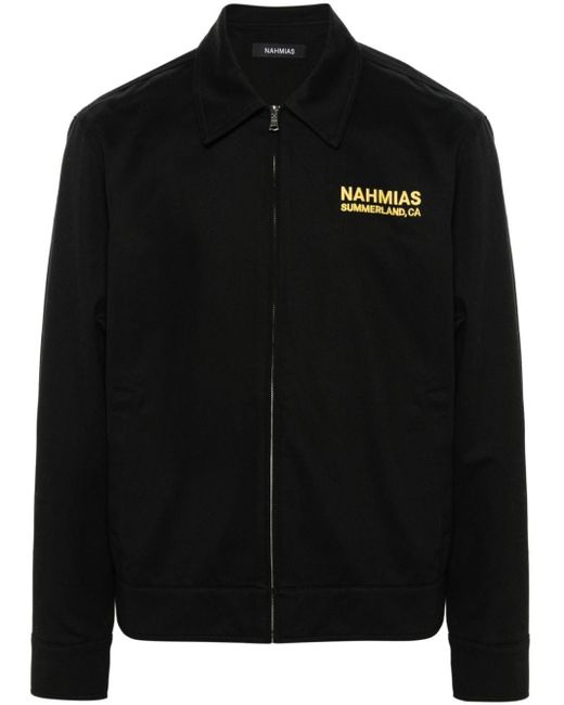 NAHMIAS Black Landscape Logo-Embroidered Jacket for men