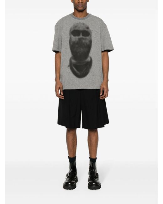 Ih Nom Uh Nit Gray Blurred Face-Print T-Shirt for men