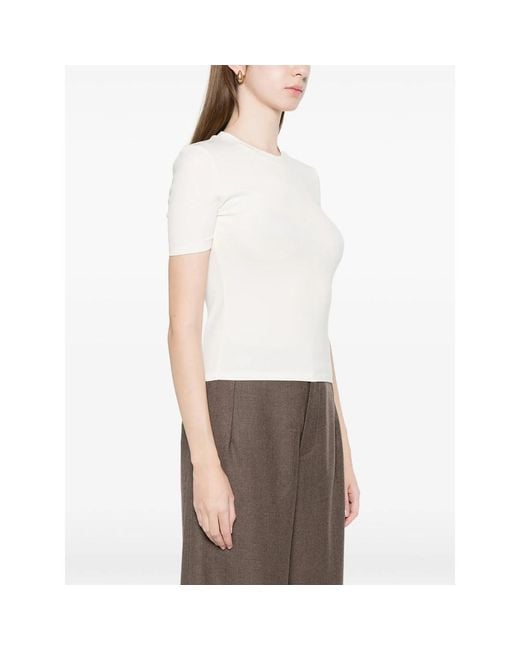 Calvin Klein White Ribbed T-Shirt With Round Neck