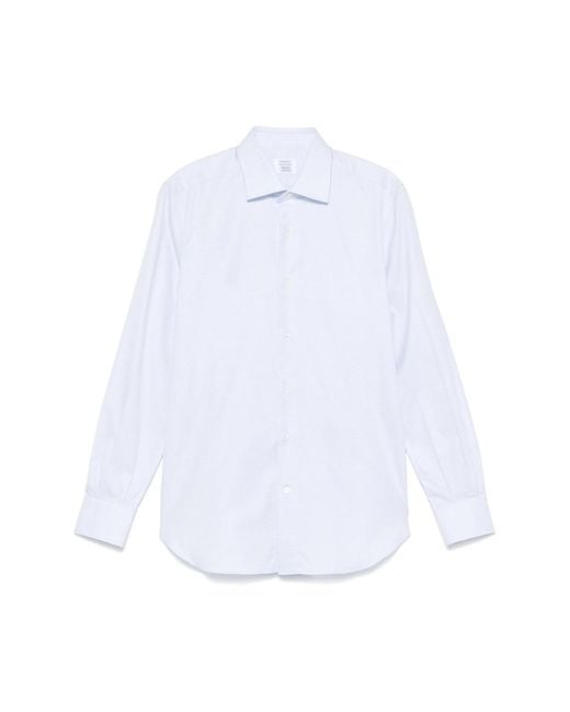 Mazzarelli White Mini-Check Shirt for men