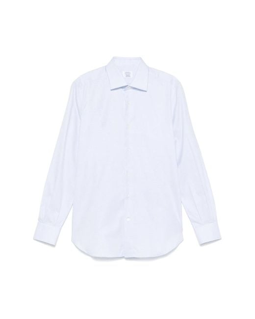 Mazzarelli White Mini-Check Shirt for men