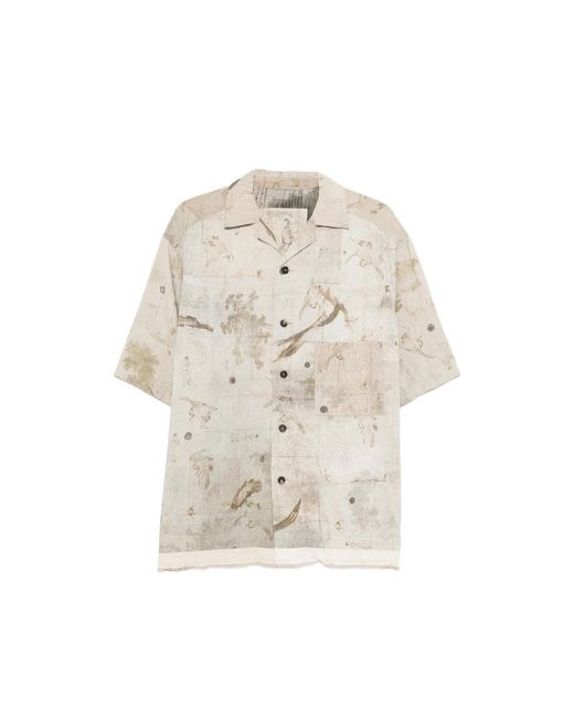 Ziggy Chen Natural Buttoned Print Shirt for men