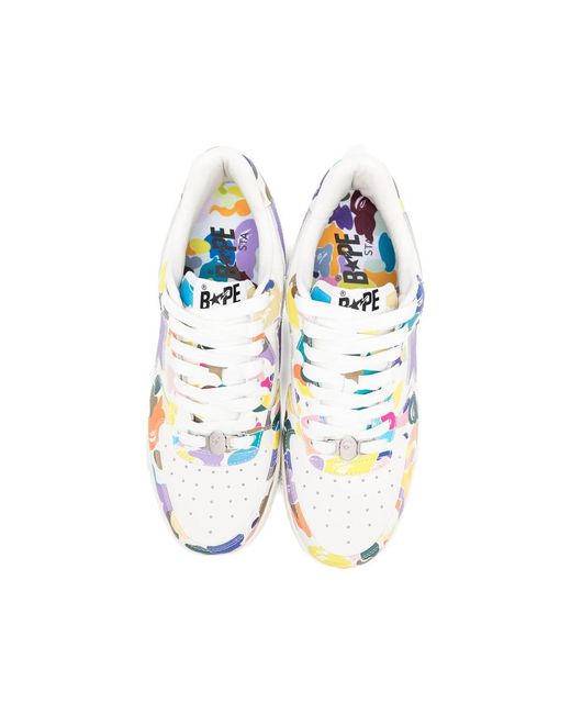 A Bathing Ape White Sneakers Leather for men