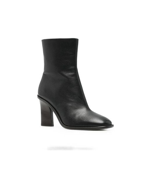 Soeur Black Lollie Grained Leather Ankle Boots