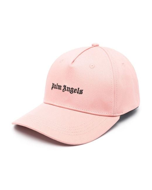 Palm Angels Pink Logo-Embroidered Cotton Cap