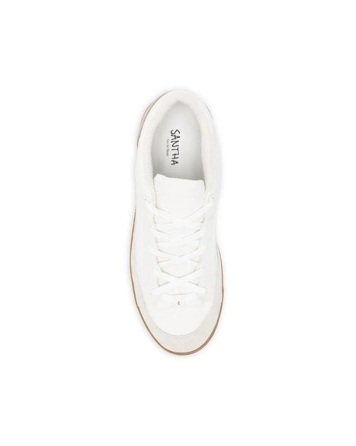 Santha White Lace-Up Sneakers for men