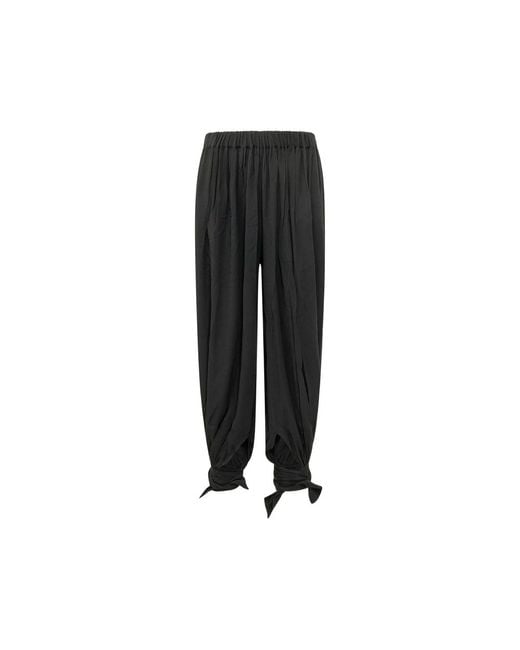 ANDAMANE Black Noor Tied-Cuff Trousers