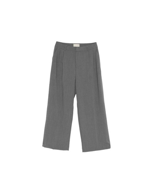 THESTROY Gray Pleated Trousers