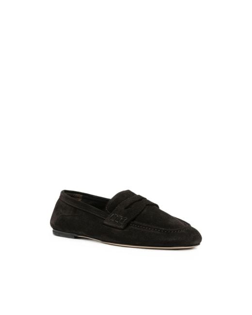 Dear Frances Black Balla Suede Loafers