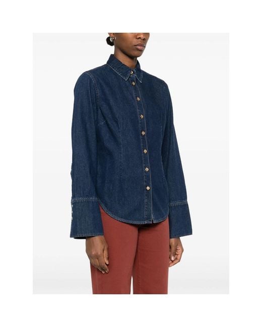 7 For All Mankind Blue Button Shirt