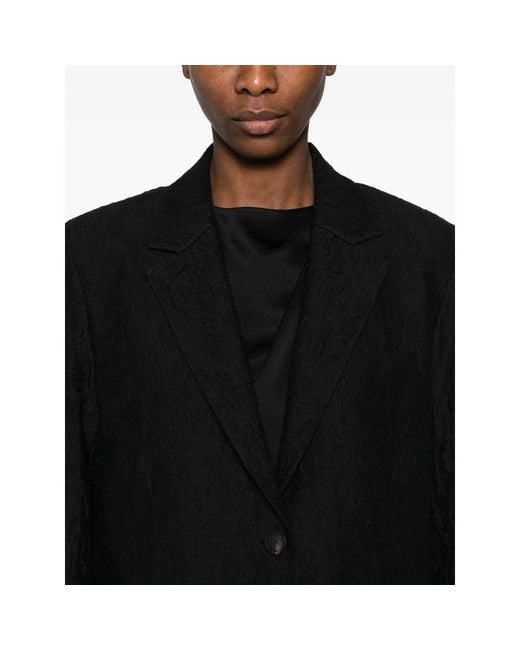 Harris Wharf London Black Textured Single-Breasted Jacket