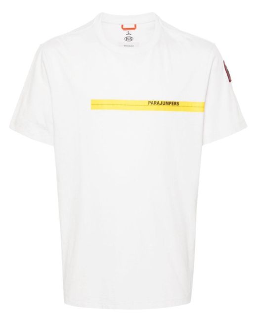 Parajumpers White Logo-Print T-Shirt for men
