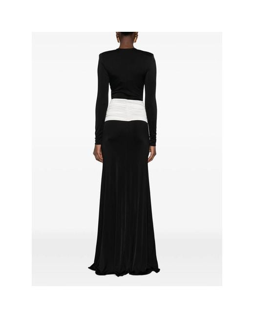 New Arrivals Black Plunging-Neckline Twisted-Waist Maxi Dress