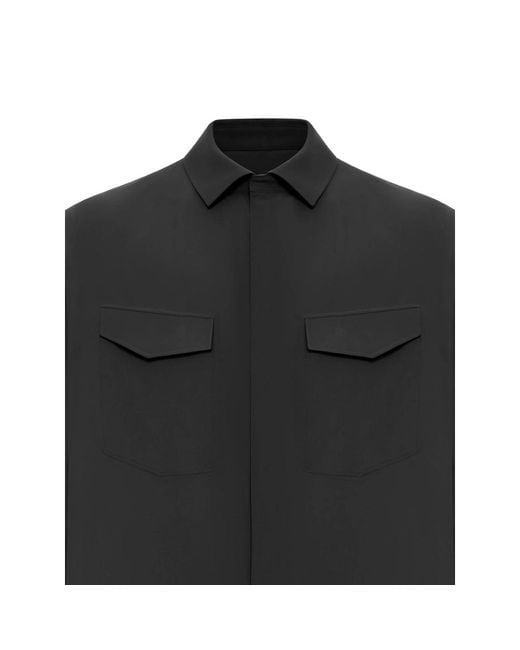 Veilance Black Flap-Pocket Shirt for men