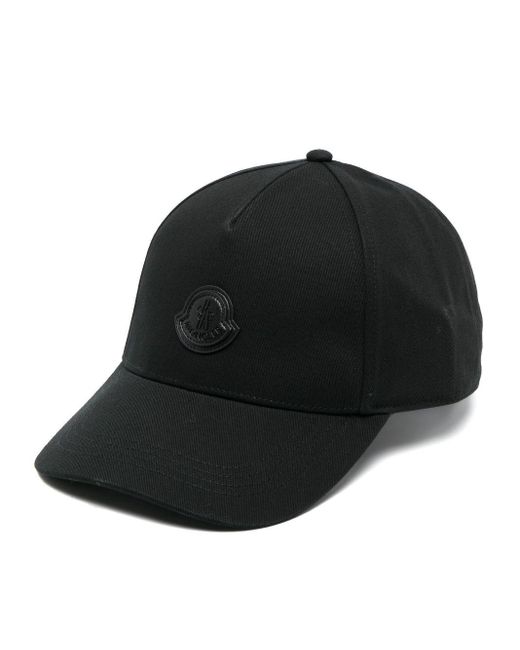 Moncler Black Logo-patch Cotton Baseball Cap for men