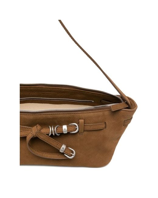 MARGE SHERWOOD Brown Buckle Shoulder Bag