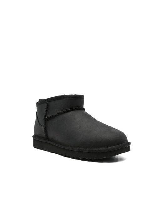 Ugg Black Leather Ankle Boots