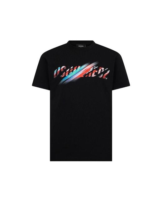 DSquared² Black Logo-Print T-Shirt for men