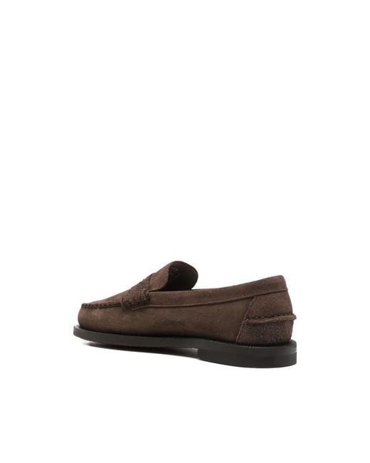 Sebago Brown Braided Penny Loafers