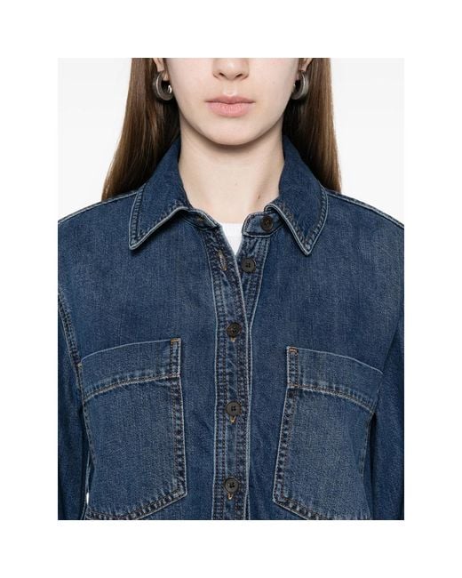 FRAME Blue Shirt Cotton-Lyocell
