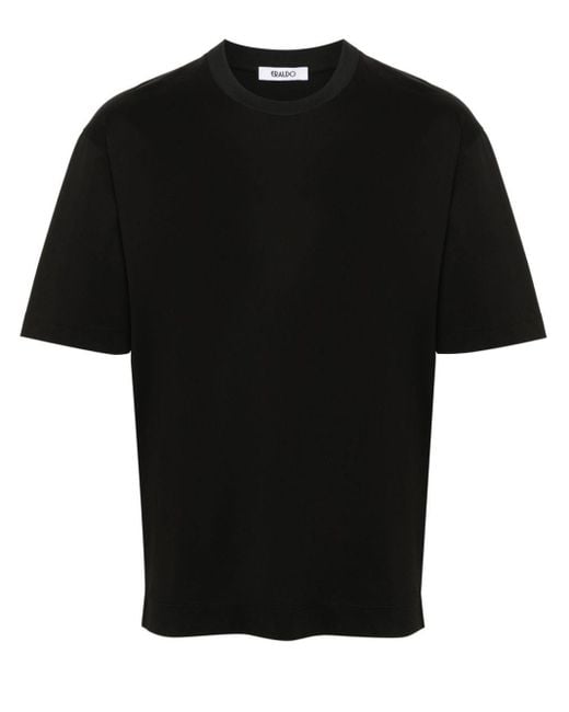Eraldo Black Crew-Neck Cotton T-Shirt for men