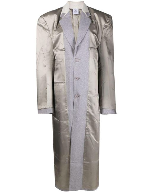 Vetements Gray Single-Breasted Panelled Coat