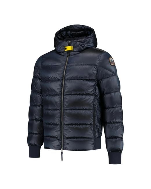 Parajumpers Blue Hooded Quilted Coat for men