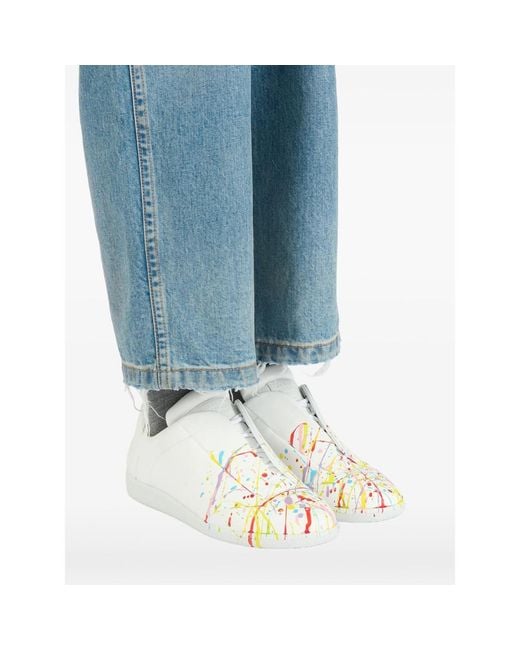 Maison Margiela White Future Paint-Splatter Sneakers for men