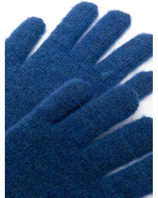 Paloma Wool Blue Brushed-Effect Ribbed-Knit Gloves