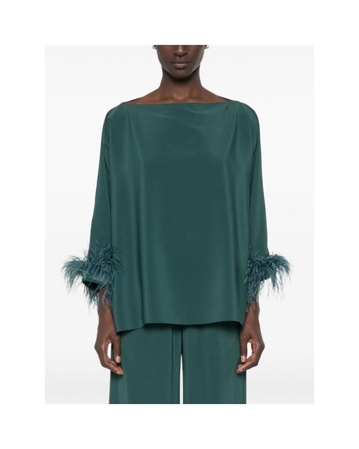 Gianluca Capannolo Green Laura Feather-Trim Top