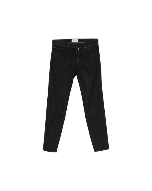 Jacob Cohen Black Five-Pocket Straight Jeans for men